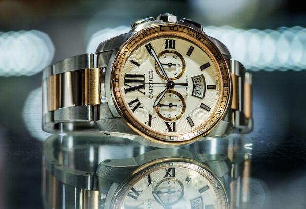 The black Roman numerals hour markers are striking to the silver dial.
